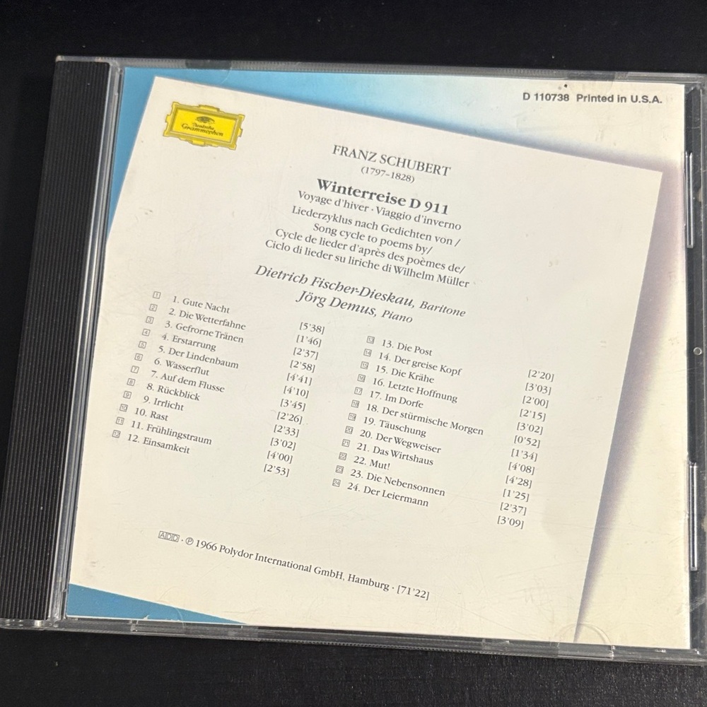 Franz Schubert Winterreise CD